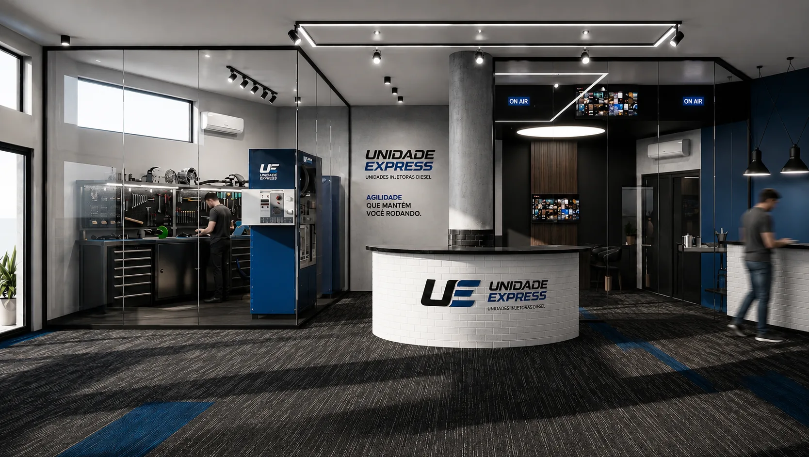 Sede da Unidade Express em São Paulo — recepção e oficina de unidades injetoras diesel